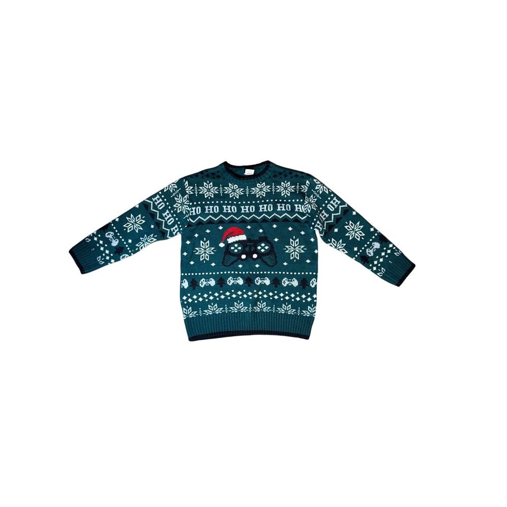 Holiday Time Video Gamer Green Crewneck Christmas Sweater Size Medium (8)